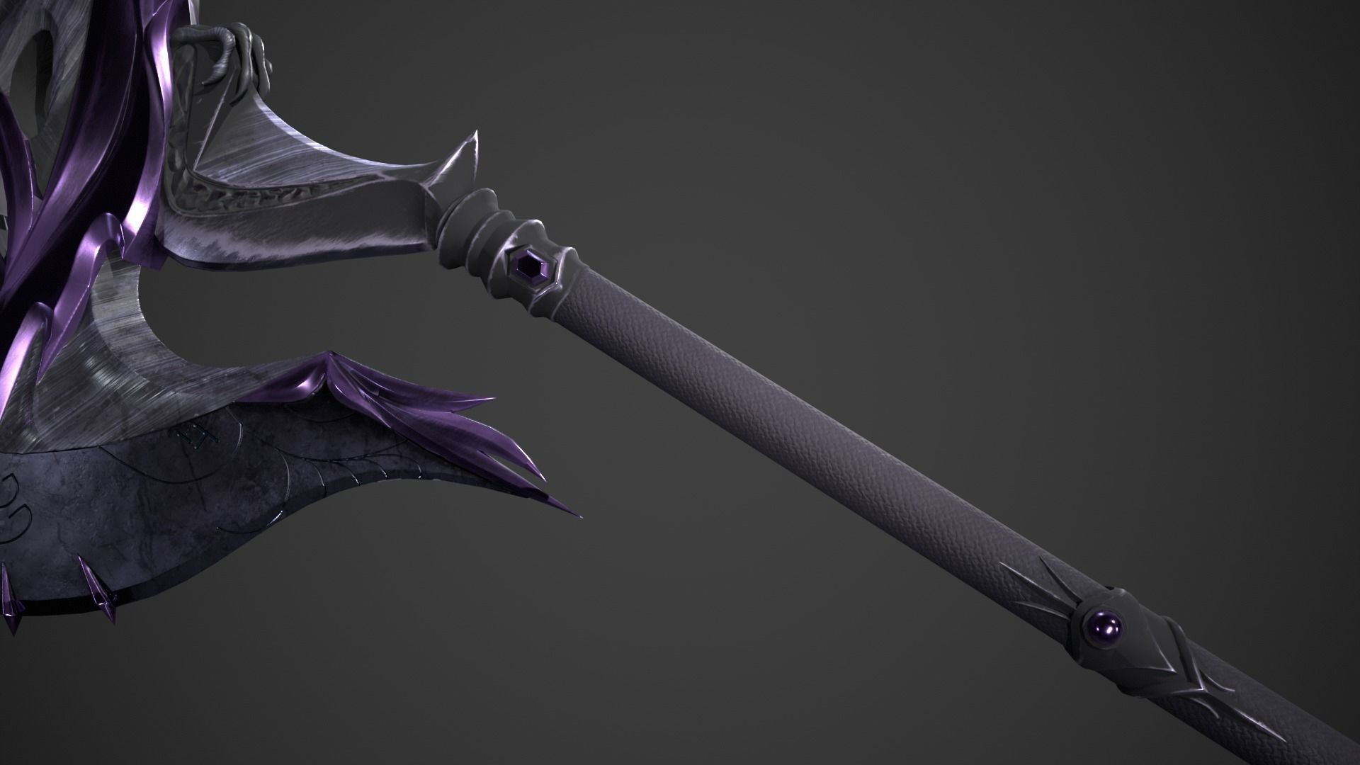 Fantasy Axe Low-poly 3D model_9