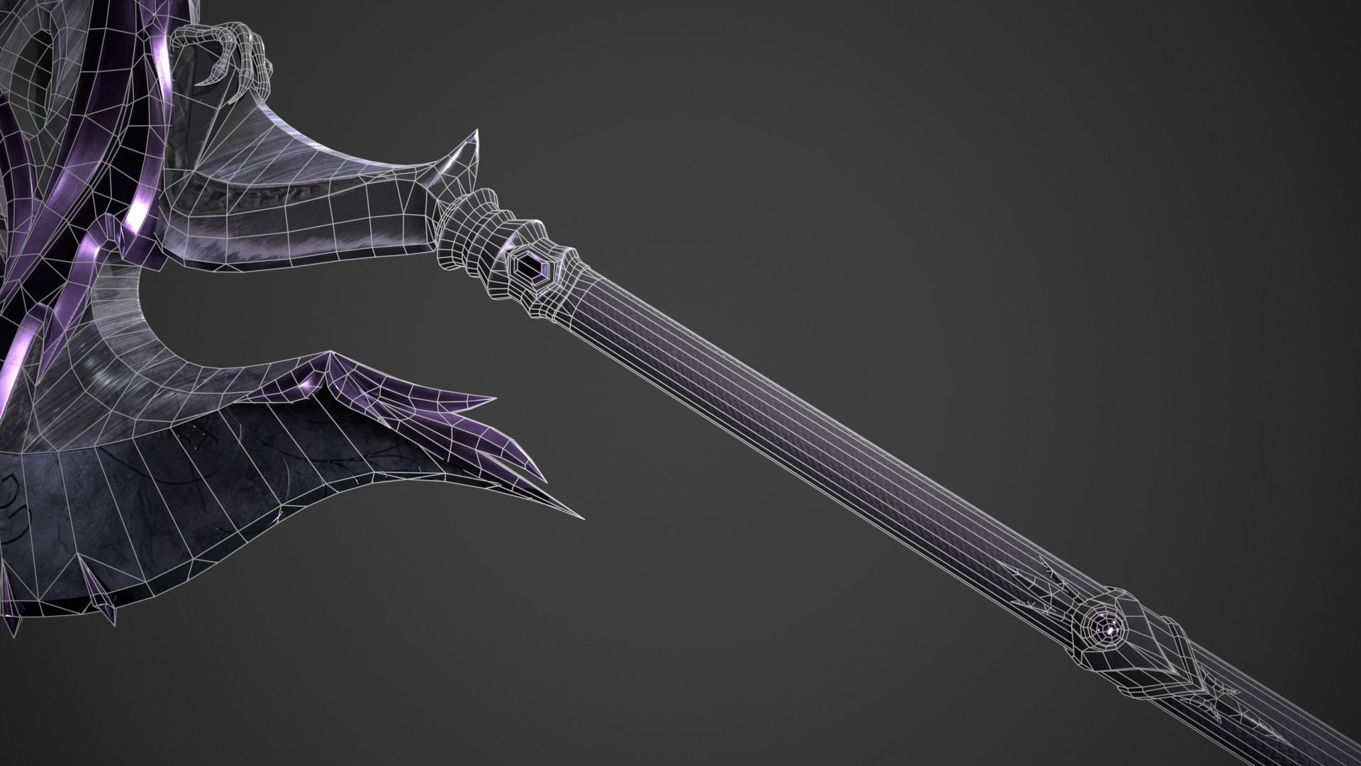 Fantasy Axe Low-poly 3D model_16