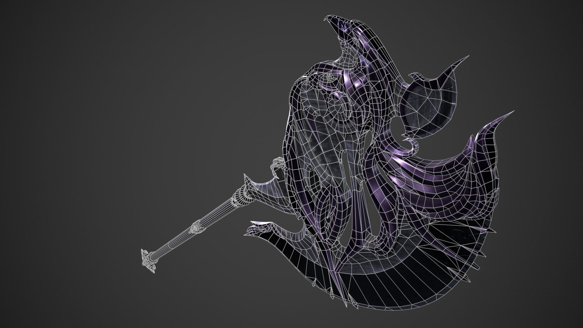 Fantasy Axe Low-poly 3D model_15