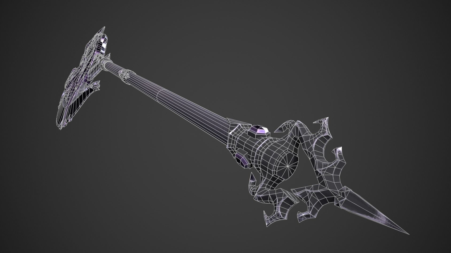 Fantasy Axe Low-poly 3D model_13