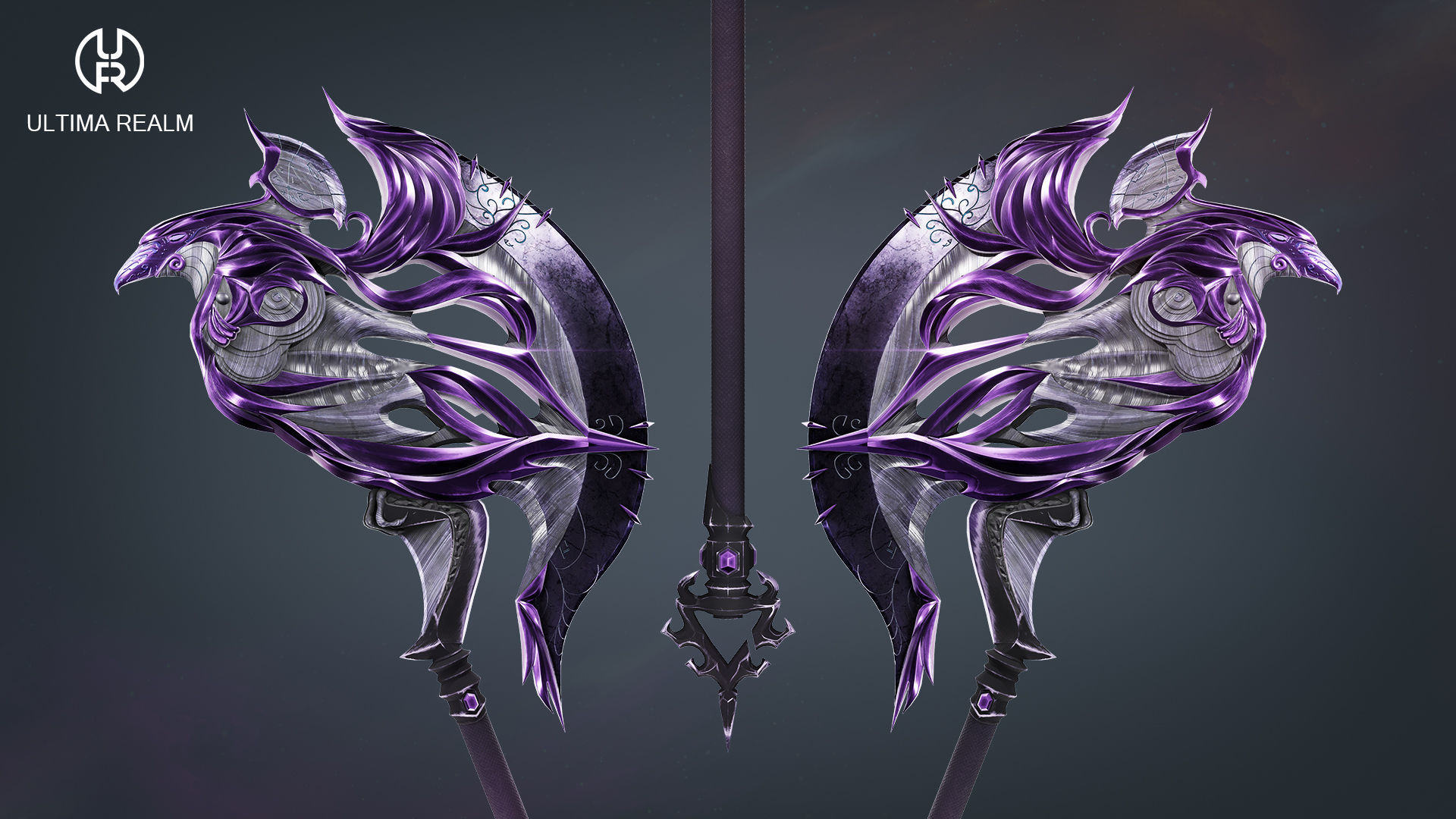 Fantasy Axe Low-poly 3D model_3