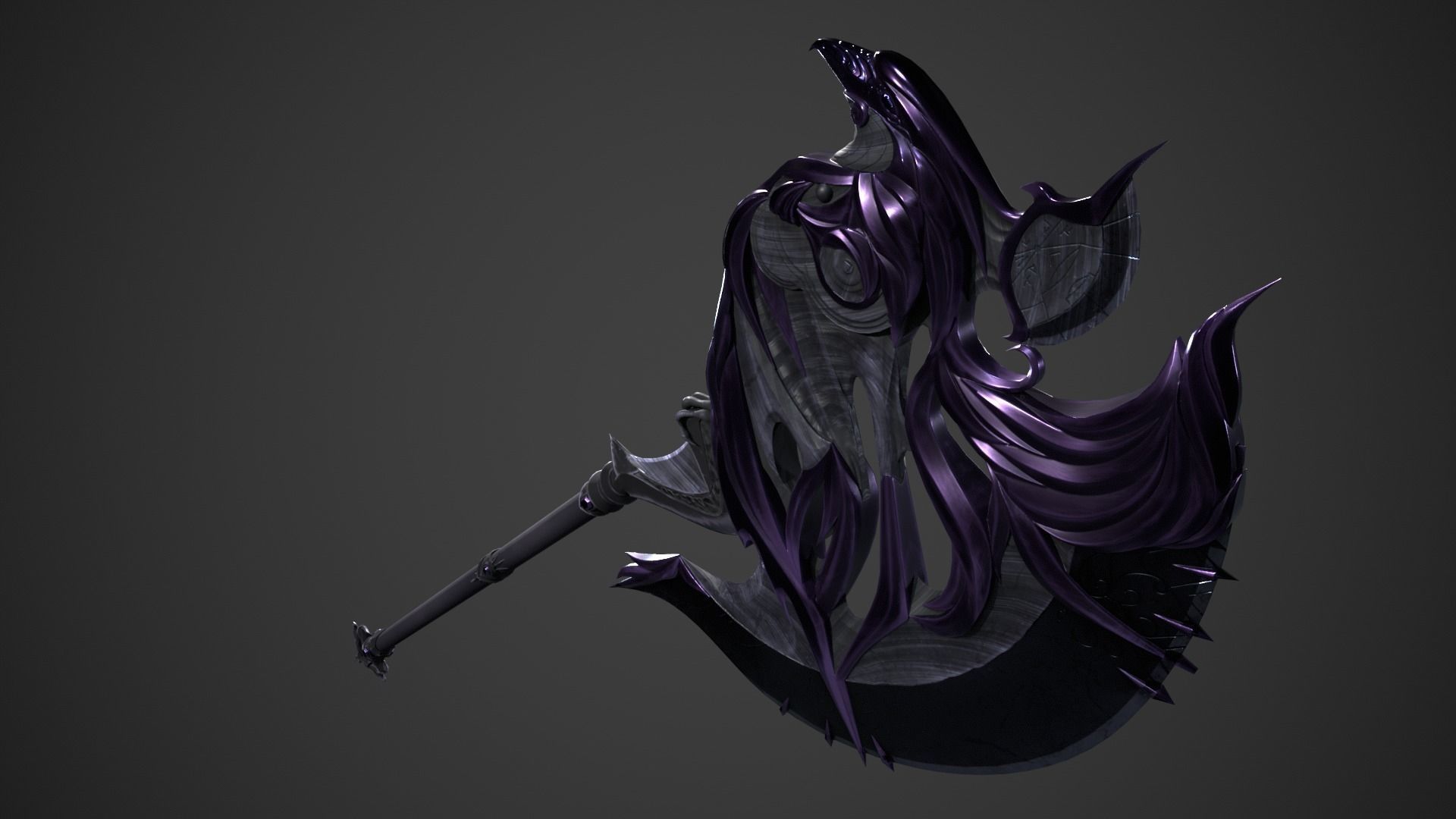 Fantasy Axe Low-poly 3D model_8