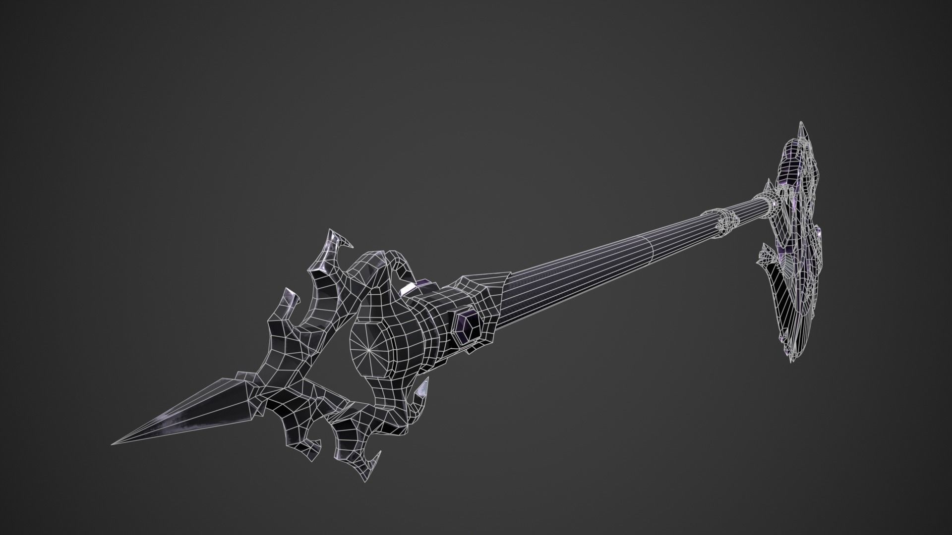 Fantasy Axe Low-poly 3D model_14