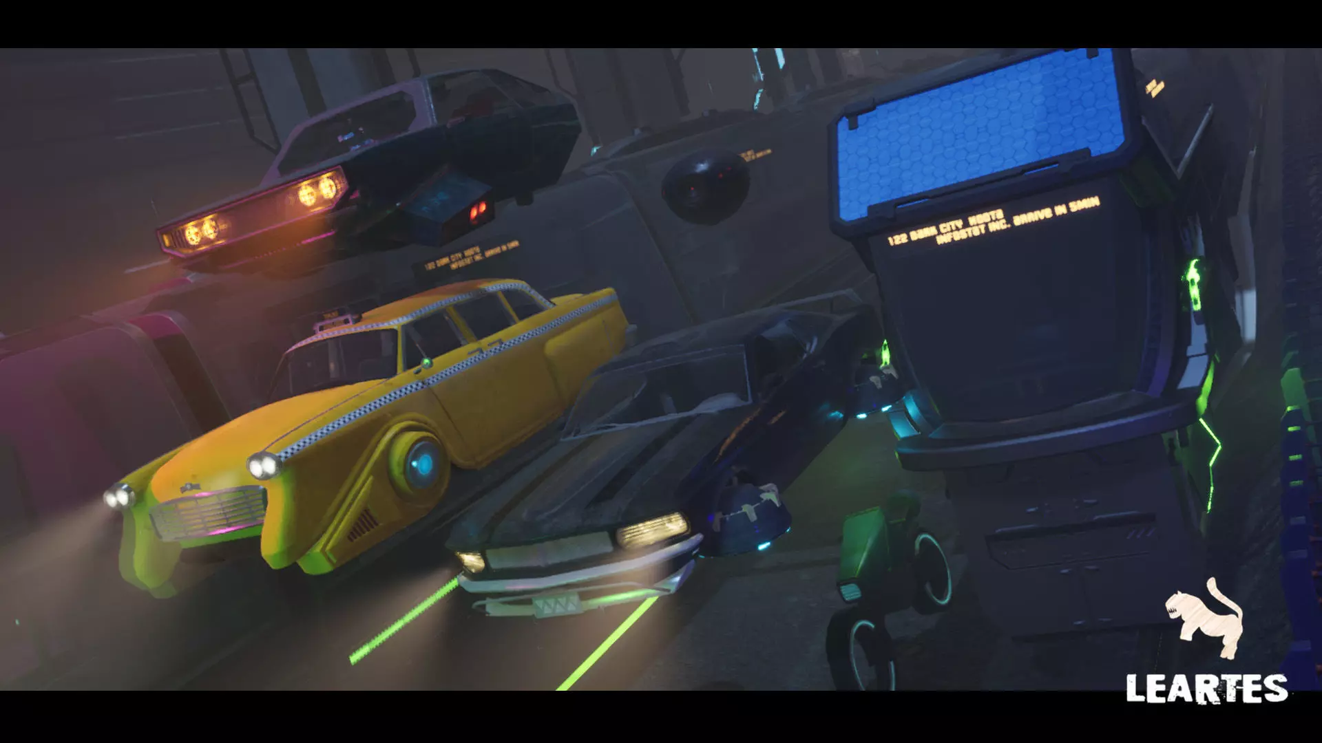 Driveable Animated Cyberpunk Futuristic Vehicles Set  Low-poly 3D model_0