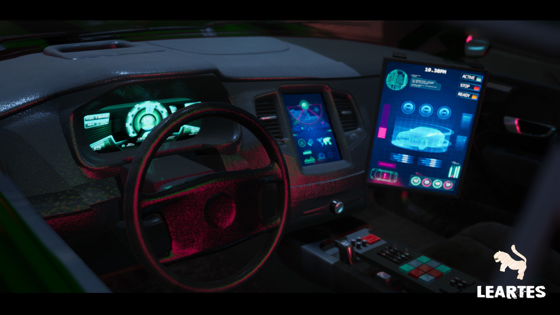 Driveable Animated Cyberpunk Futuristic Vehicles Set  Low-poly 3D model_5