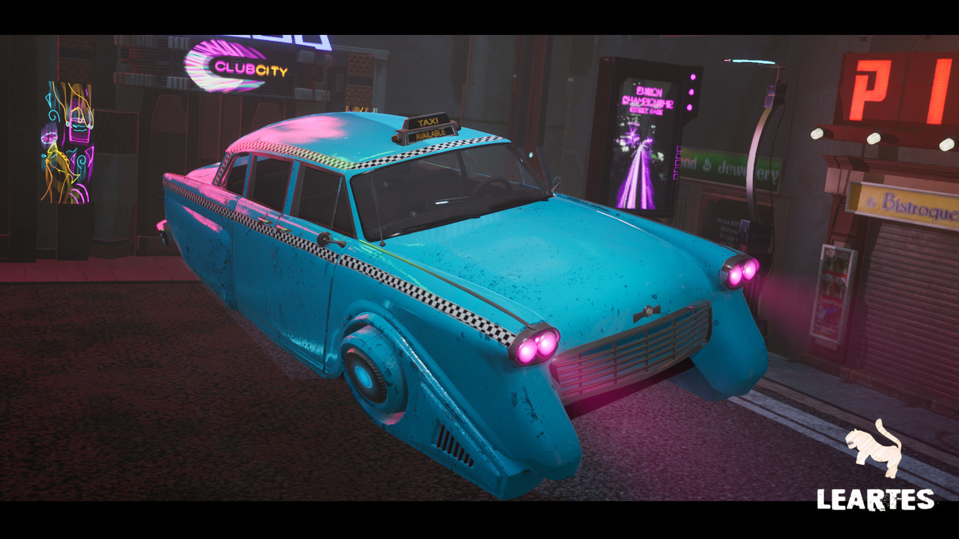 Driveable Animated Cyberpunk Futuristic Vehicles Set  Low-poly 3D model_2