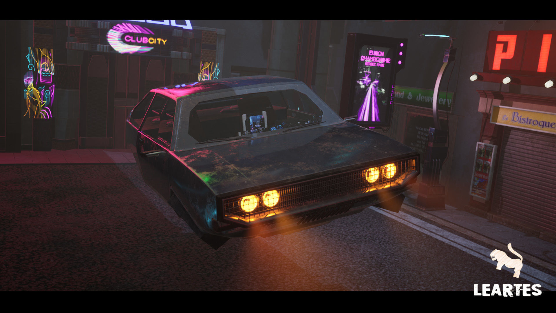 Driveable Animated Cyberpunk Futuristic Vehicles Set  Low-poly 3D model_1