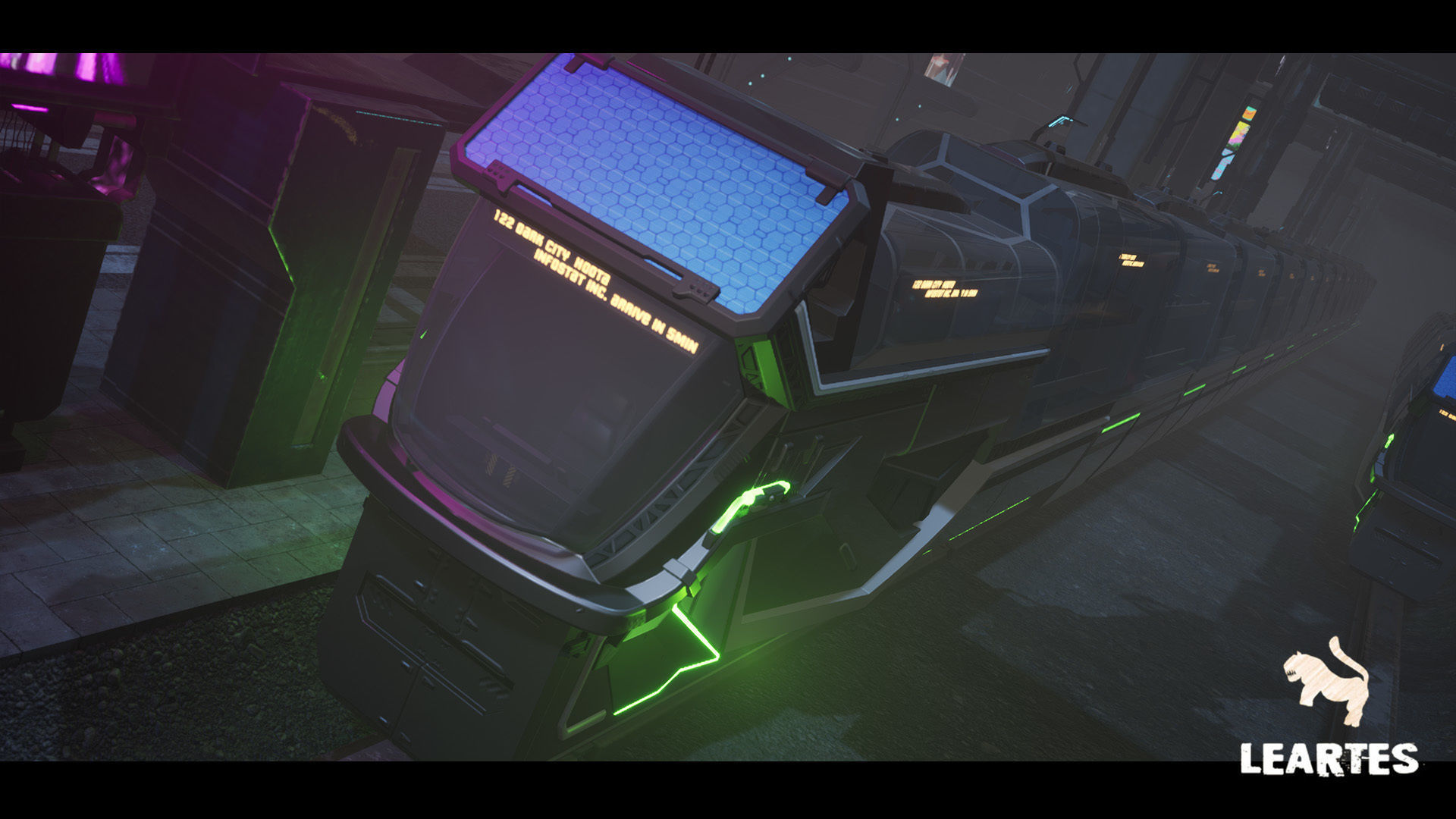 Driveable Animated Cyberpunk Futuristic Vehicles Set  Low-poly 3D model_10