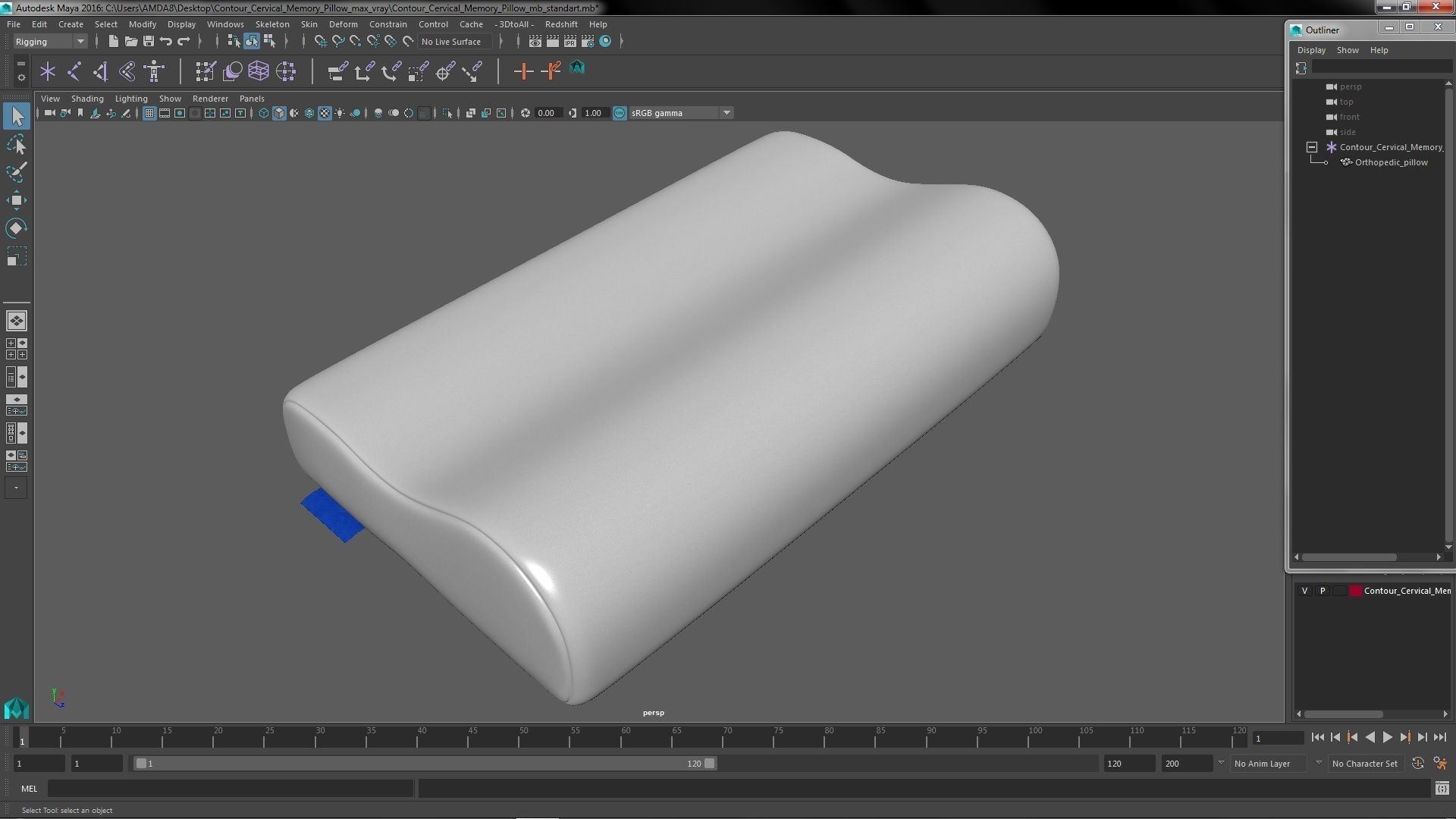 Contour Cervical Memory Pillow 3D model_28