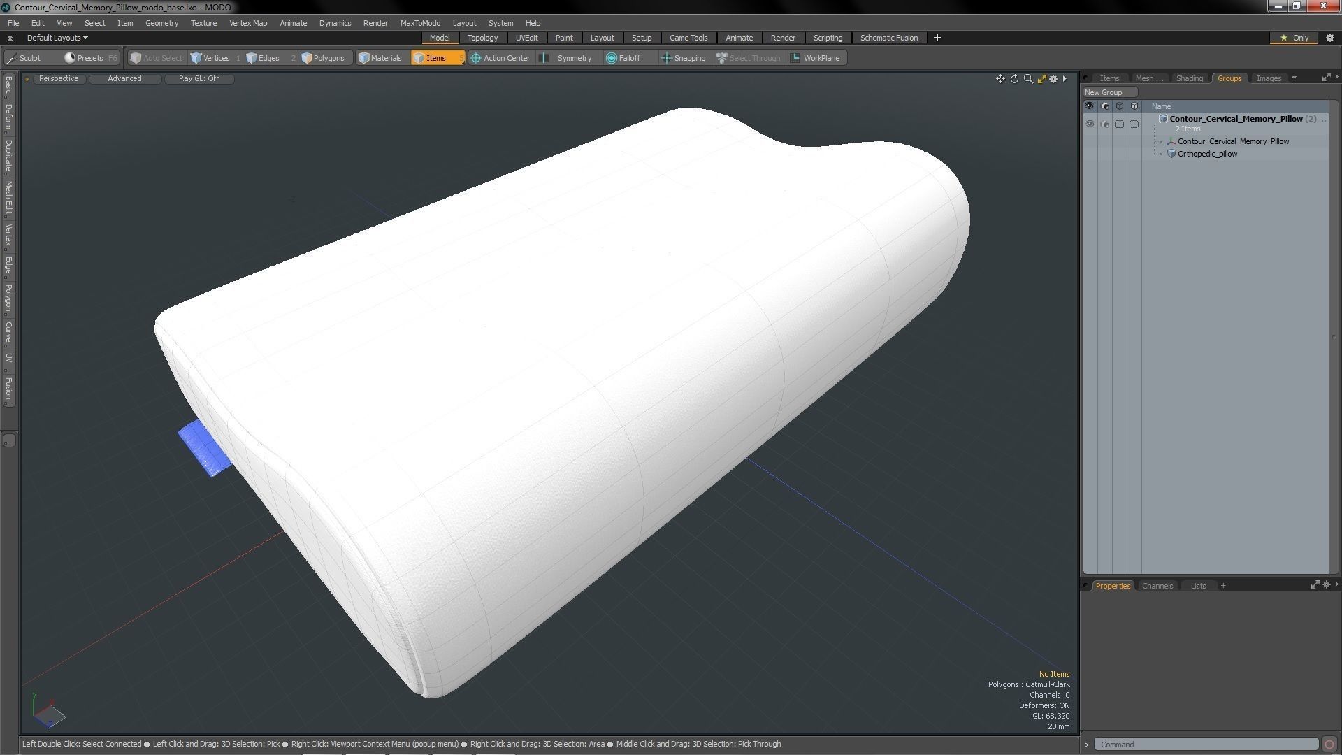Contour Cervical Memory Pillow 3D model_26