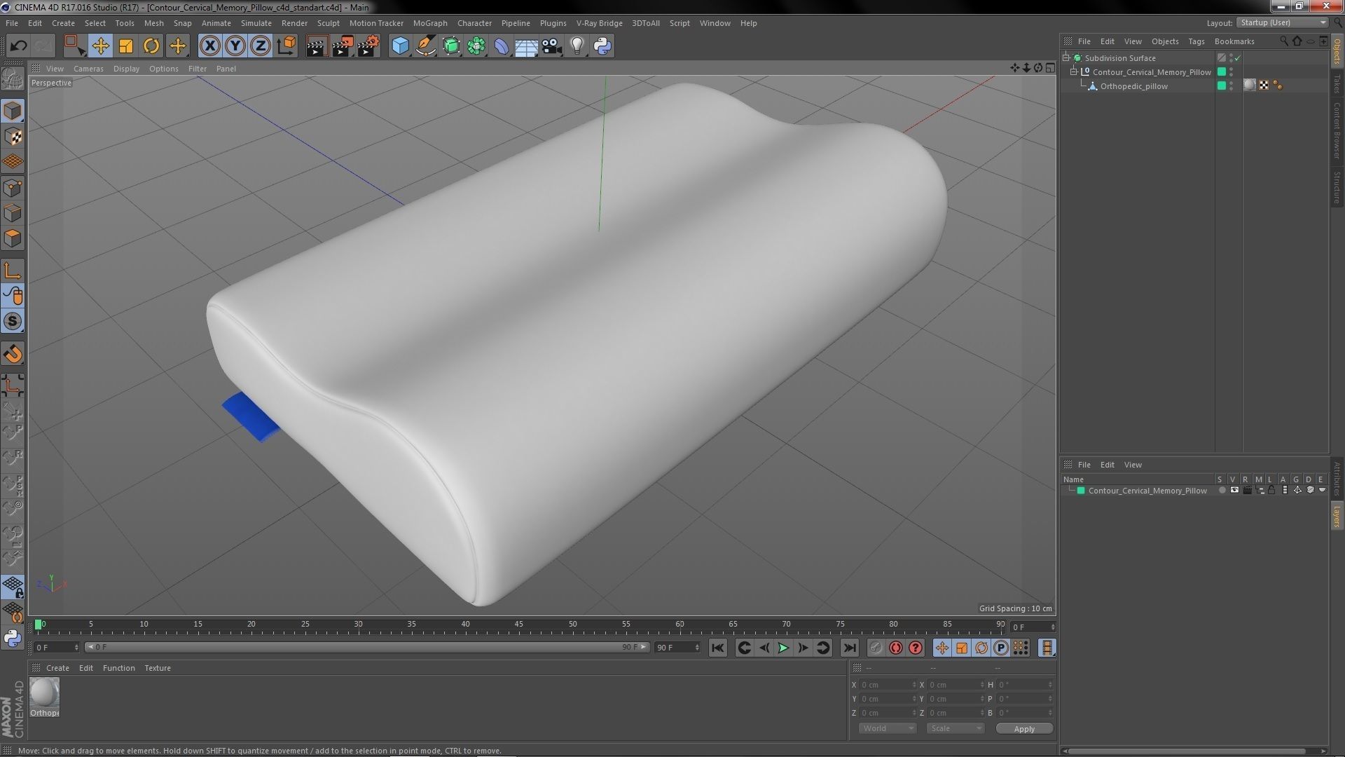 Contour Cervical Memory Pillow 3D model_27