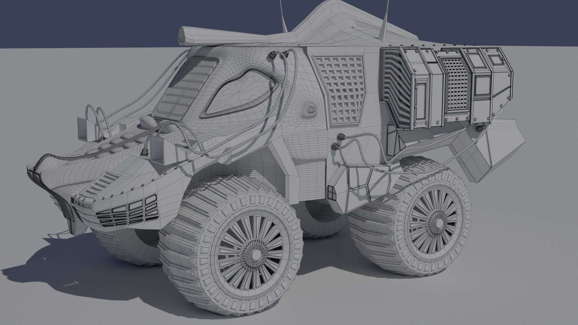 LOWPOLY CROCODILE CAR  Low-poly 3D model_27