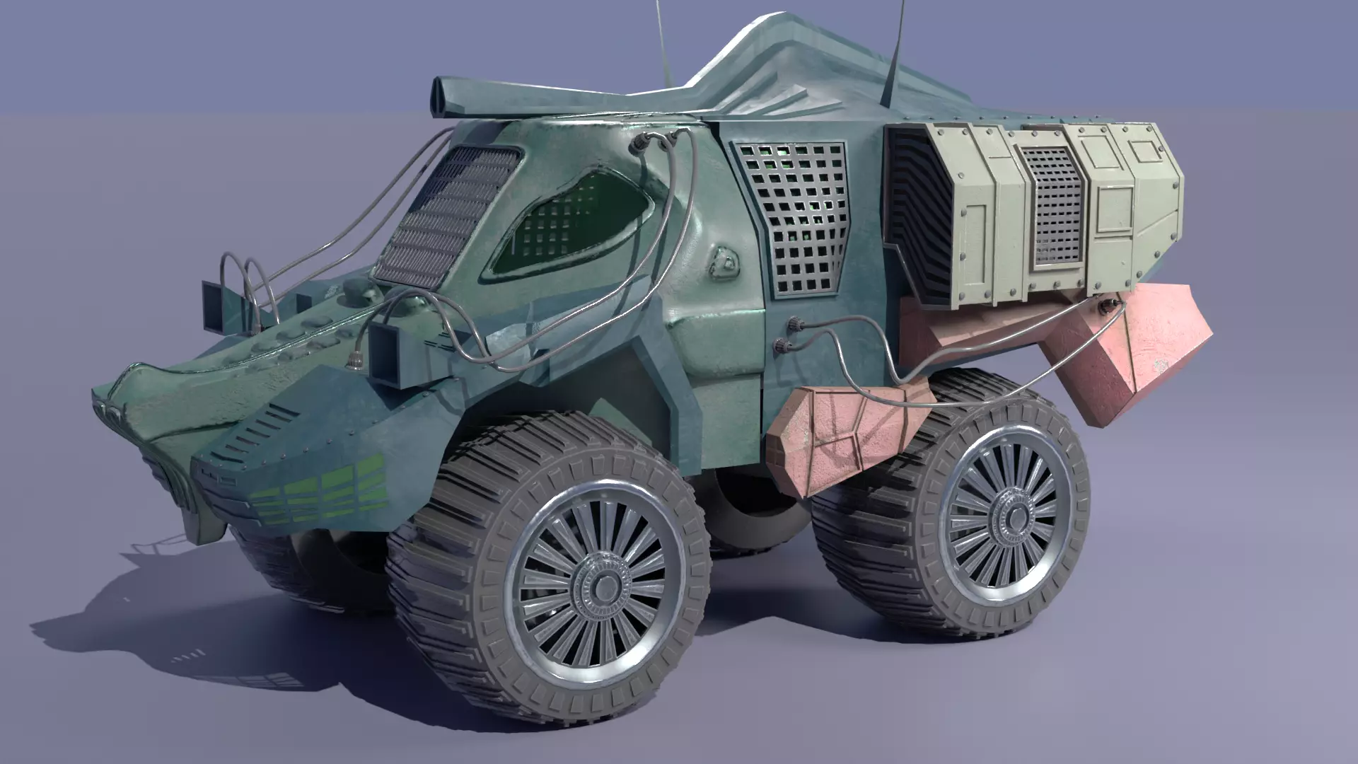 LOWPOLY CROCODILE CAR  Low-poly 3D model_0