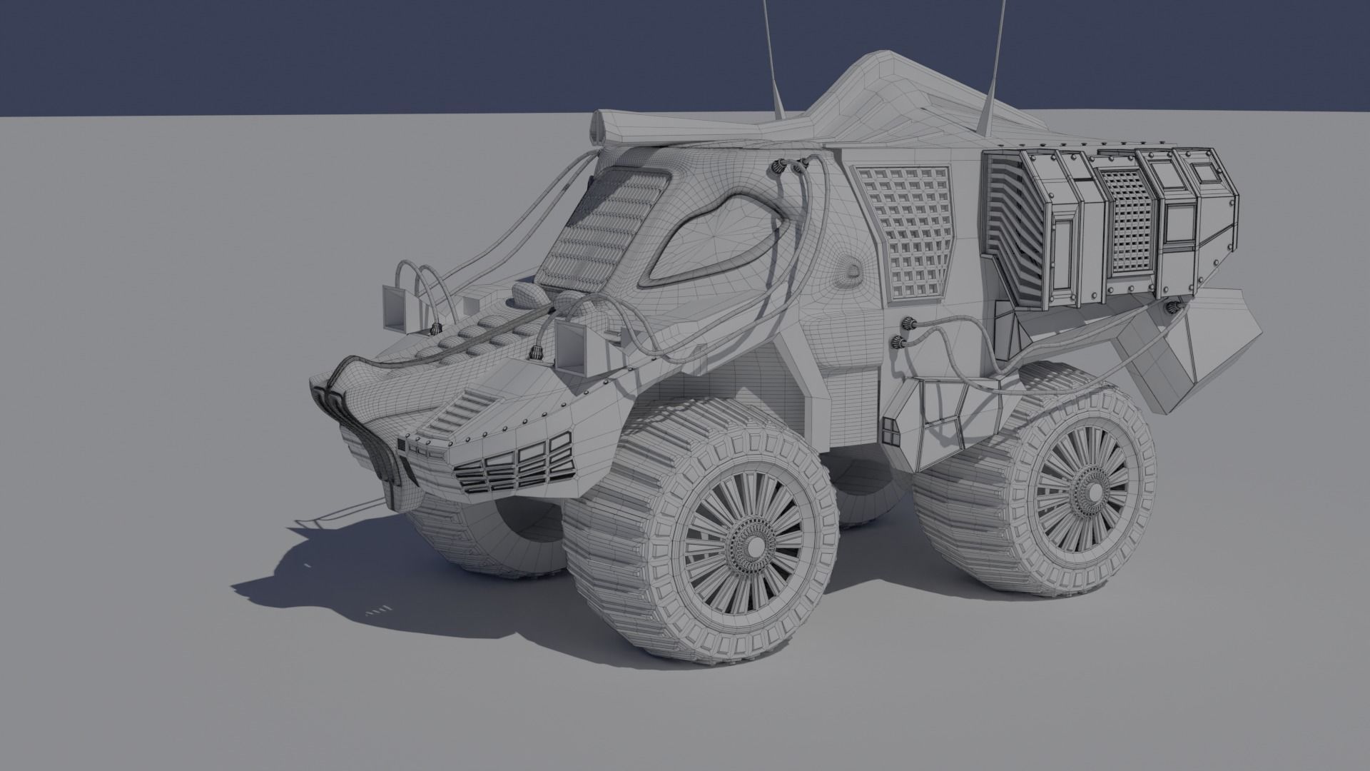 LOWPOLY CROCODILE CAR  Low-poly 3D model_26