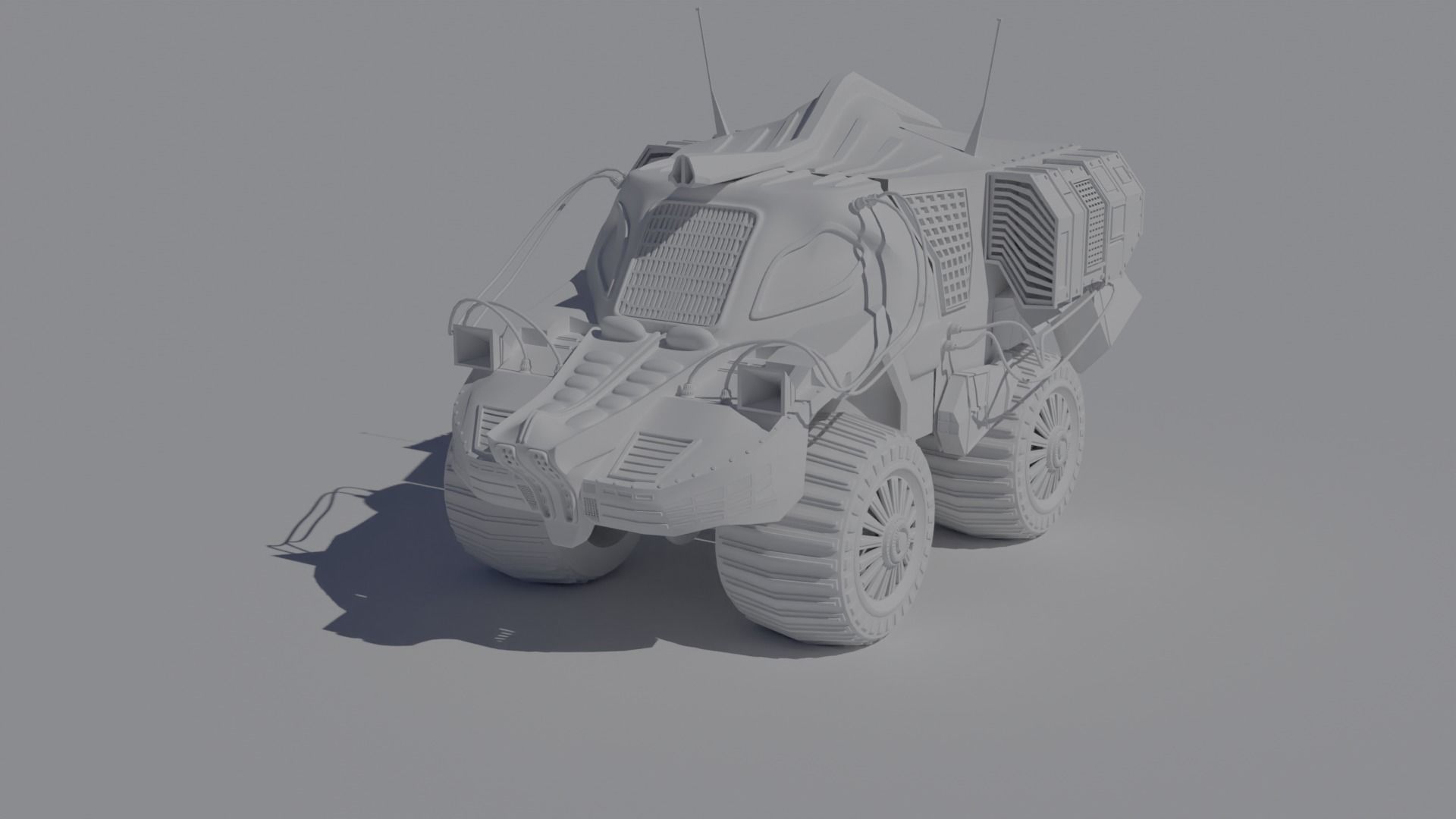LOWPOLY CROCODILE CAR  Low-poly 3D model_8