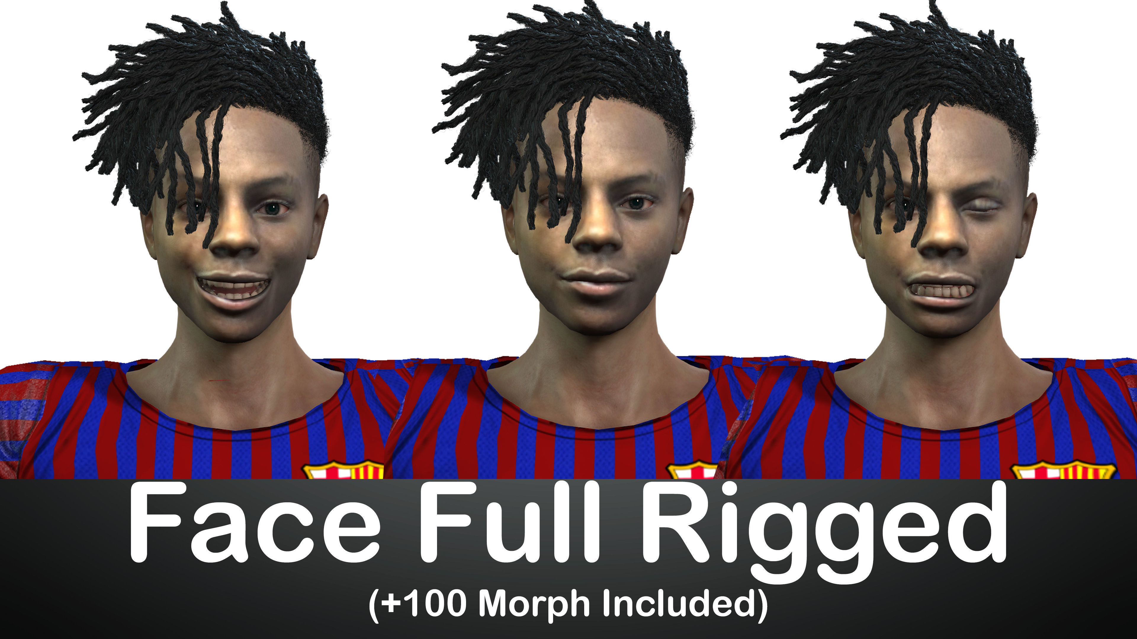 IshowSpeed Full Rigged with Face rig and 100 Face Morph Included 3D model_1
