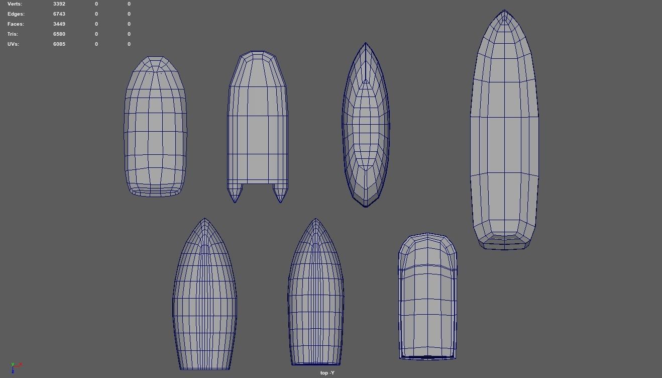 Low Poly Boats Pack 01 Low-poly 3D model_5