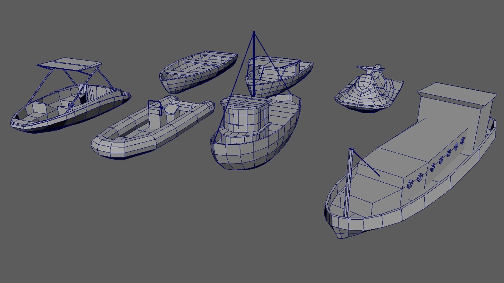 Low Poly Boats Pack 01 Low-poly 3D model_7