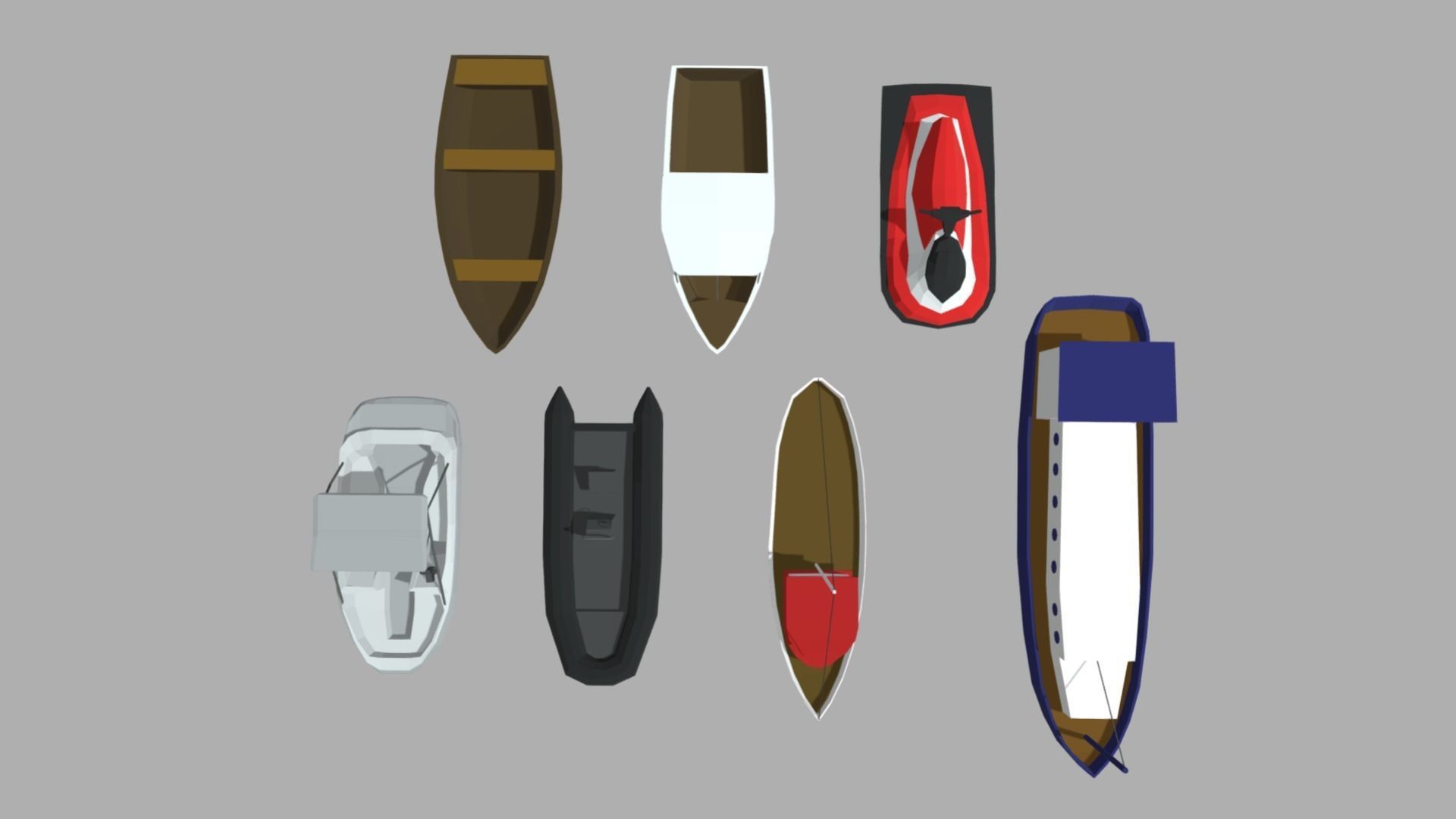 Low Poly Boats Pack 01 Low-poly 3D model_1