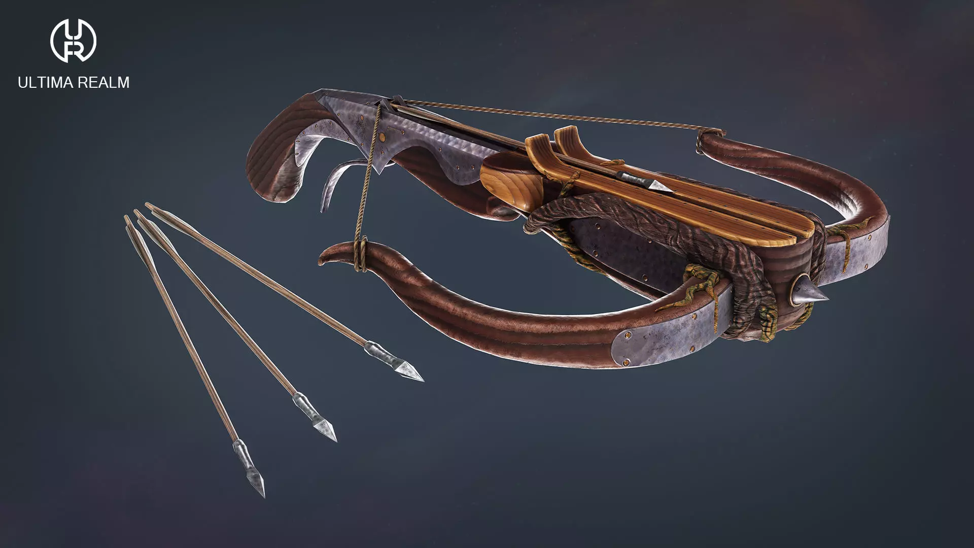 Fantasy Crossbow Low-poly 3D model_0