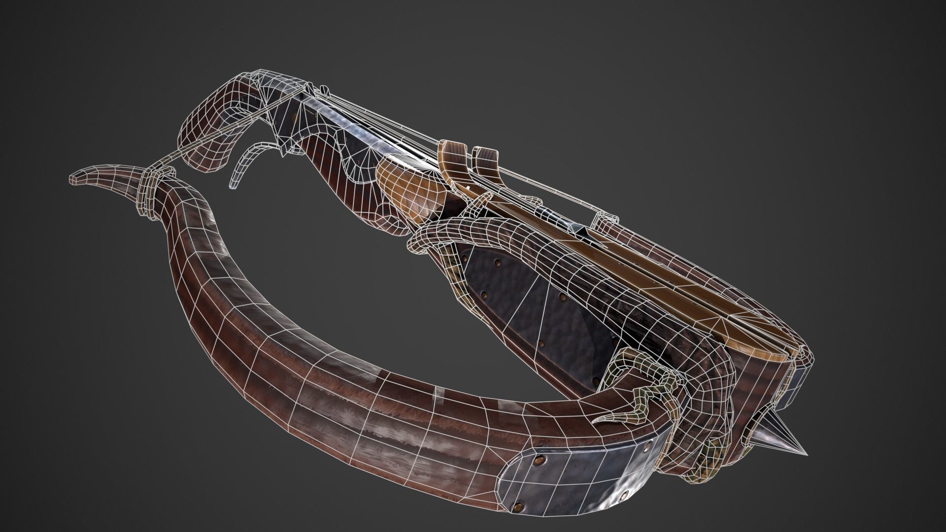 Fantasy Crossbow Low-poly 3D model_19