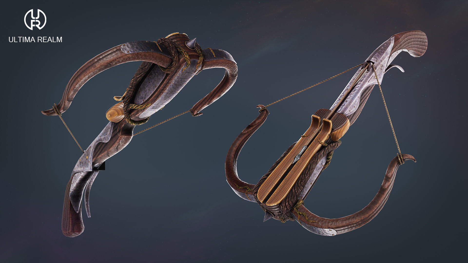 Fantasy Crossbow Low-poly 3D model_5