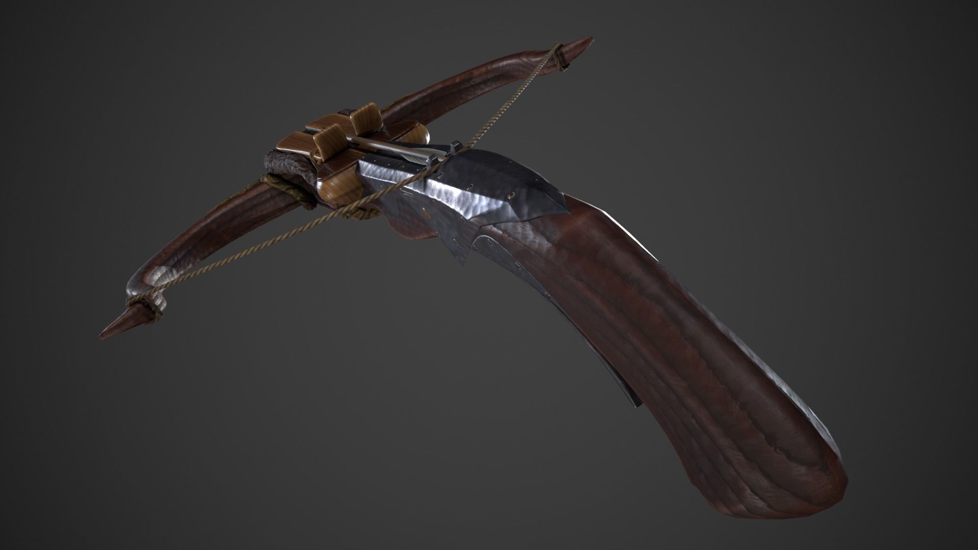 Fantasy Crossbow Low-poly 3D model_8