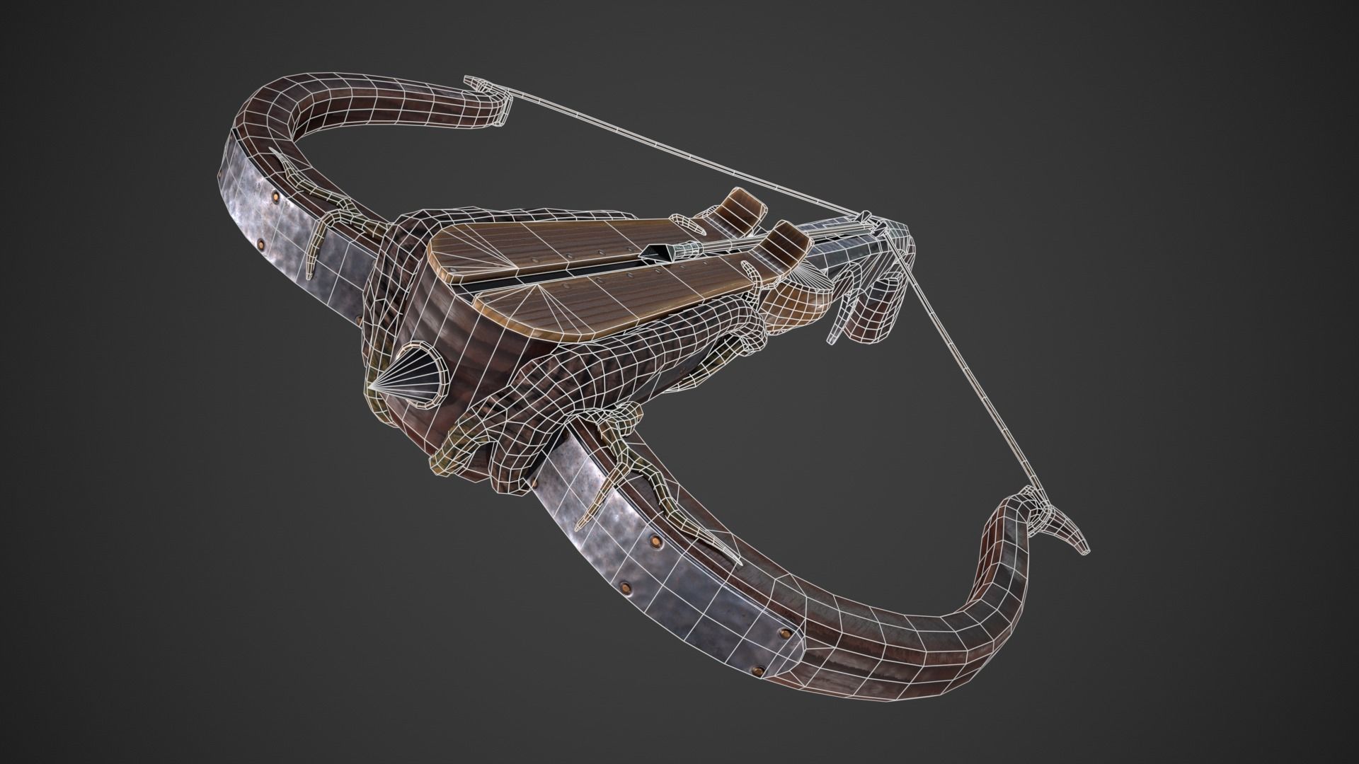 Fantasy Crossbow Low-poly 3D model_22