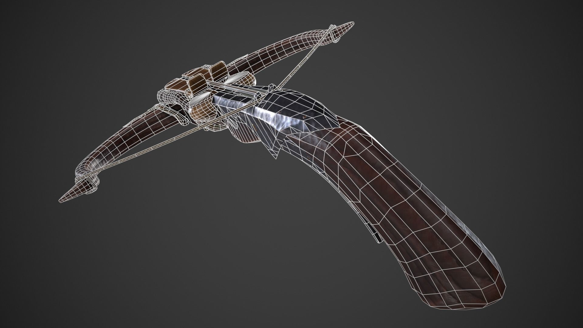 Fantasy Crossbow Low-poly 3D model_16