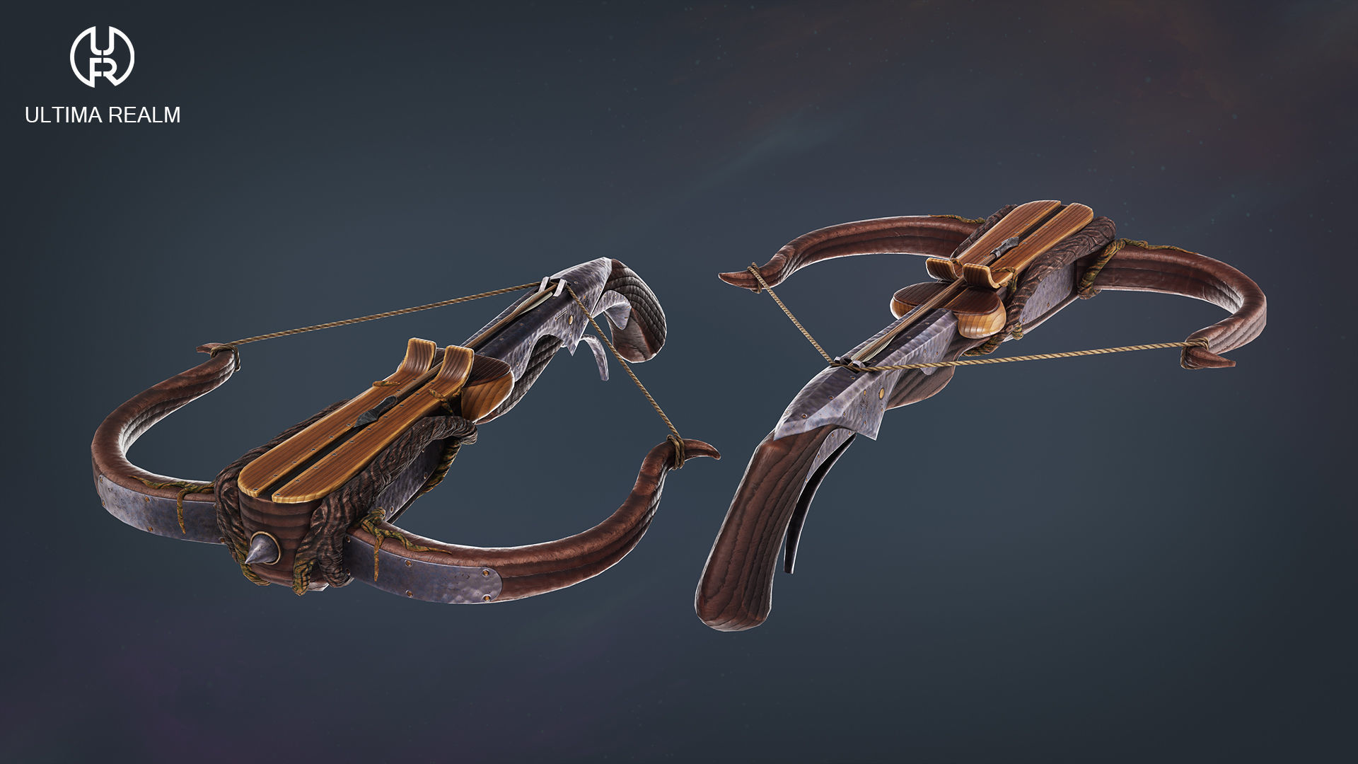 Fantasy Crossbow Low-poly 3D model_4