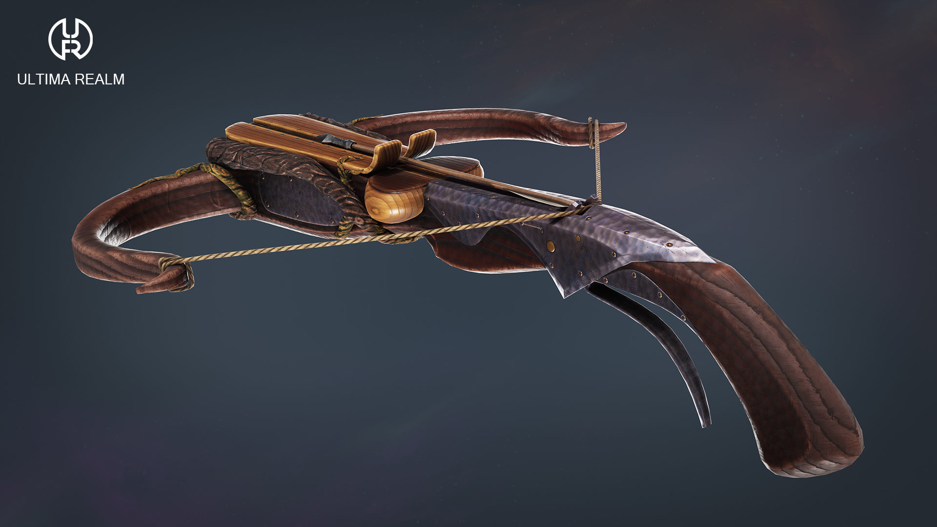 Fantasy Crossbow Low-poly 3D model_6