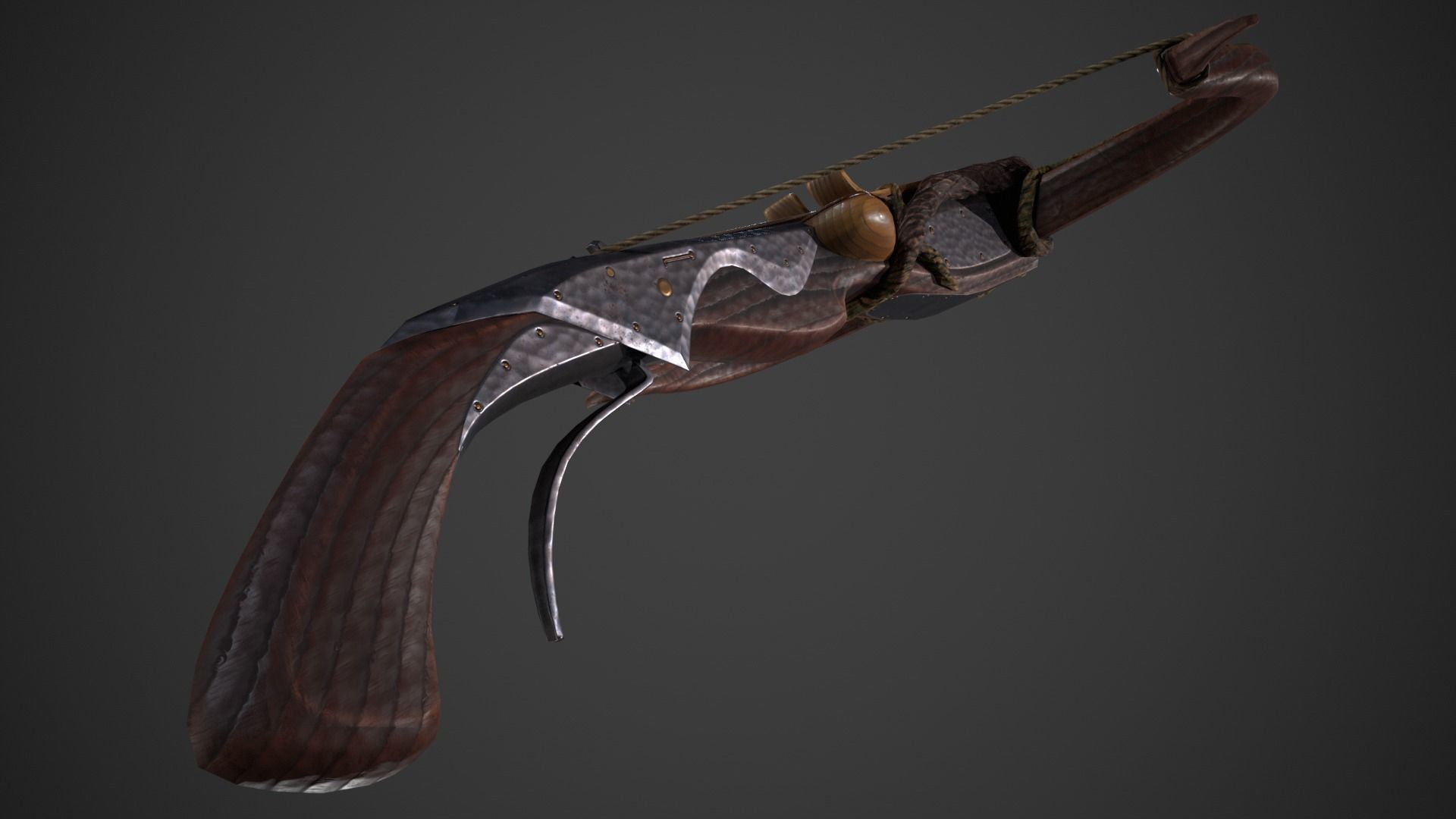 Fantasy Crossbow Low-poly 3D model_9