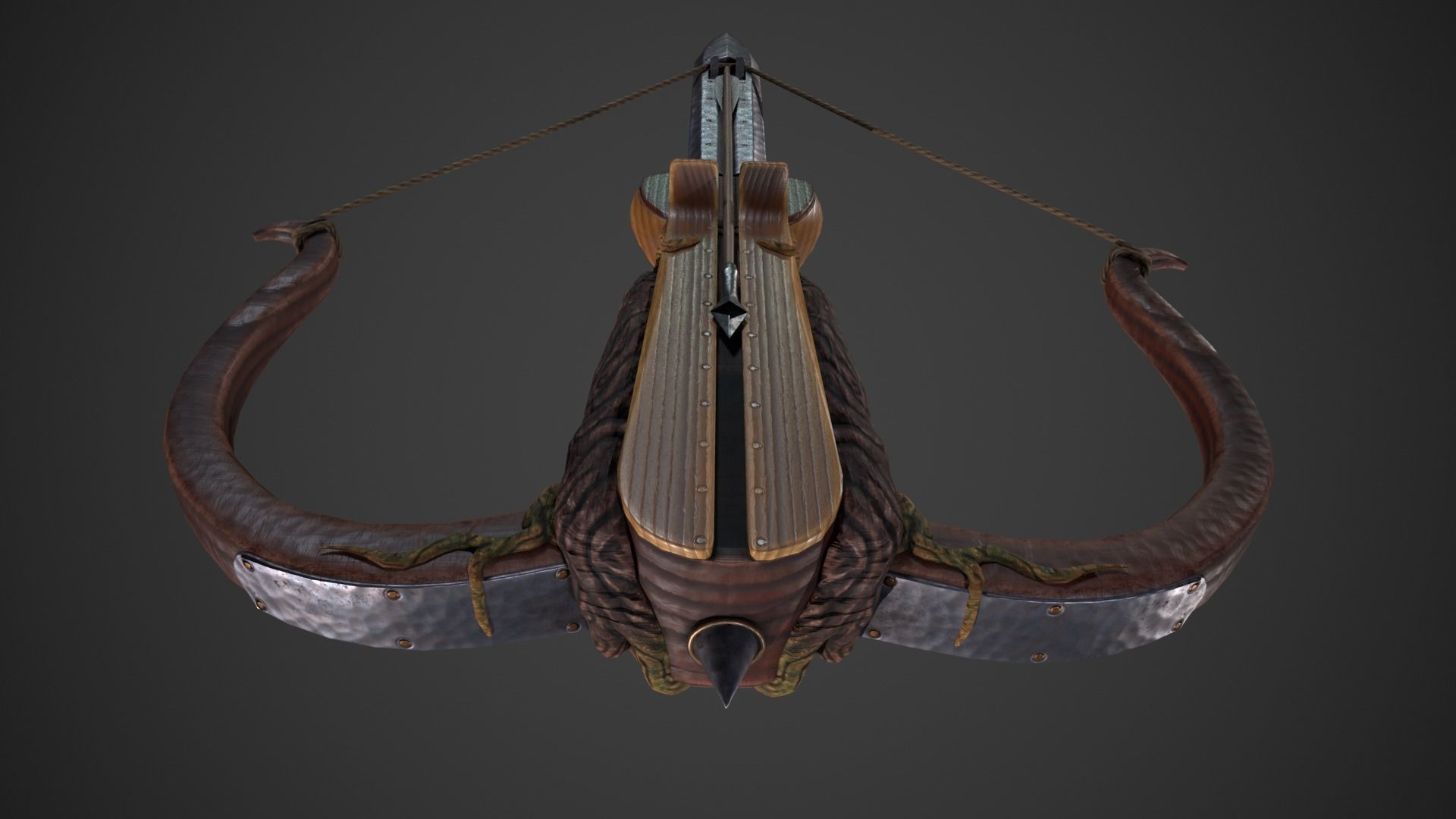 Fantasy Crossbow Low-poly 3D model_13