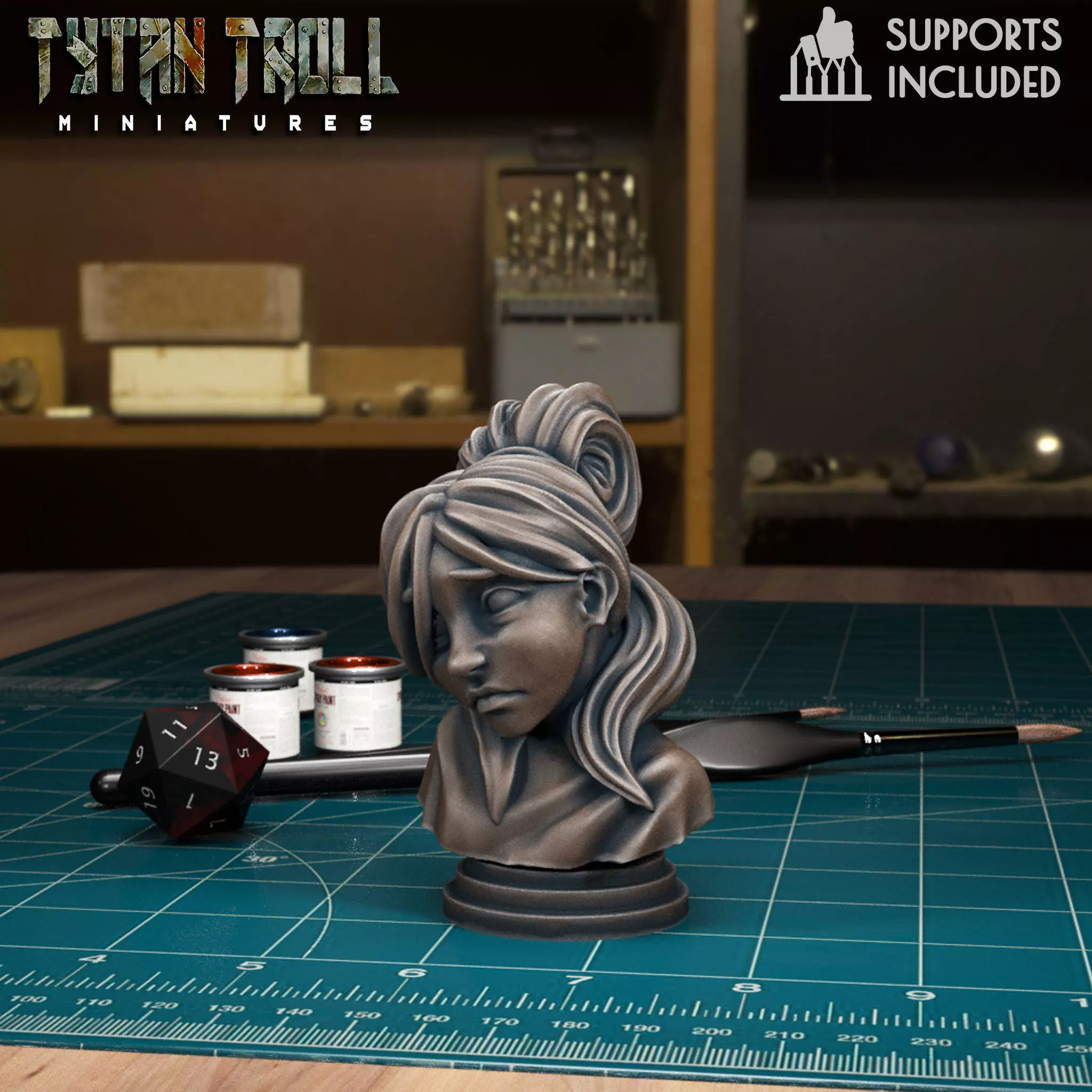 Curse of Strahd - Rose Bust - Pre-Supported 3D print model_0