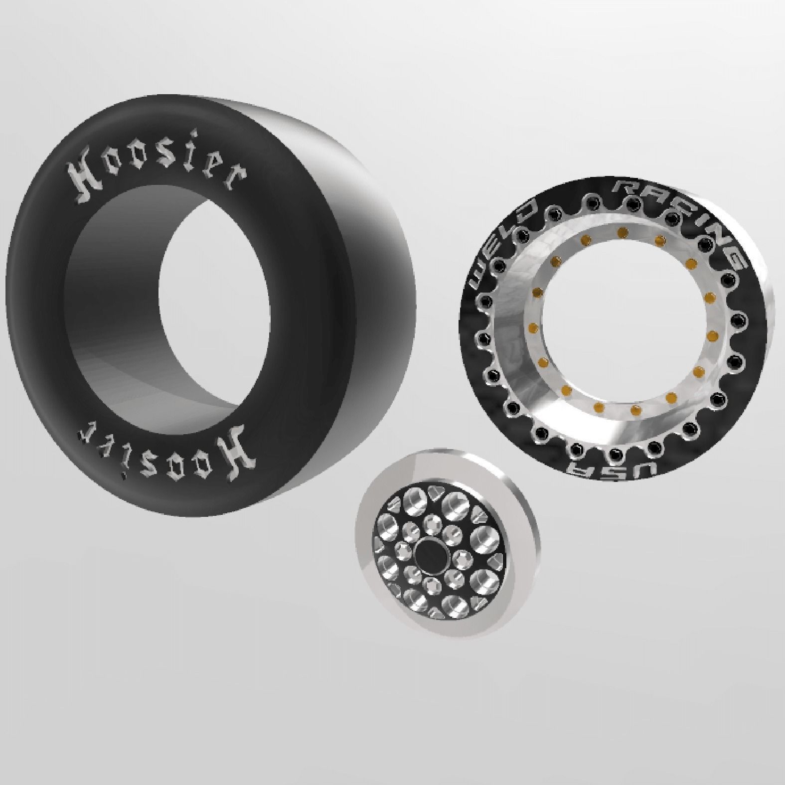 MAGNUM IMPORT WELD WHEELS AND HOOSIERS FOR SCALE AUTOS 3D print model_3