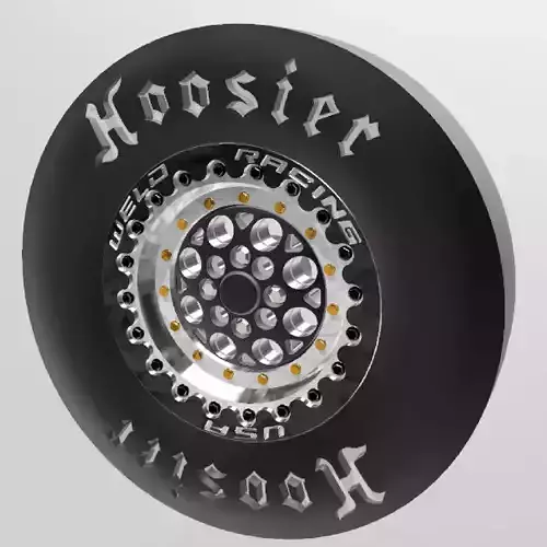FRONT MAGNUM IMPORT WELD WHEELS AND HOOSIERS FOR SCALE AUTOS 3D print model