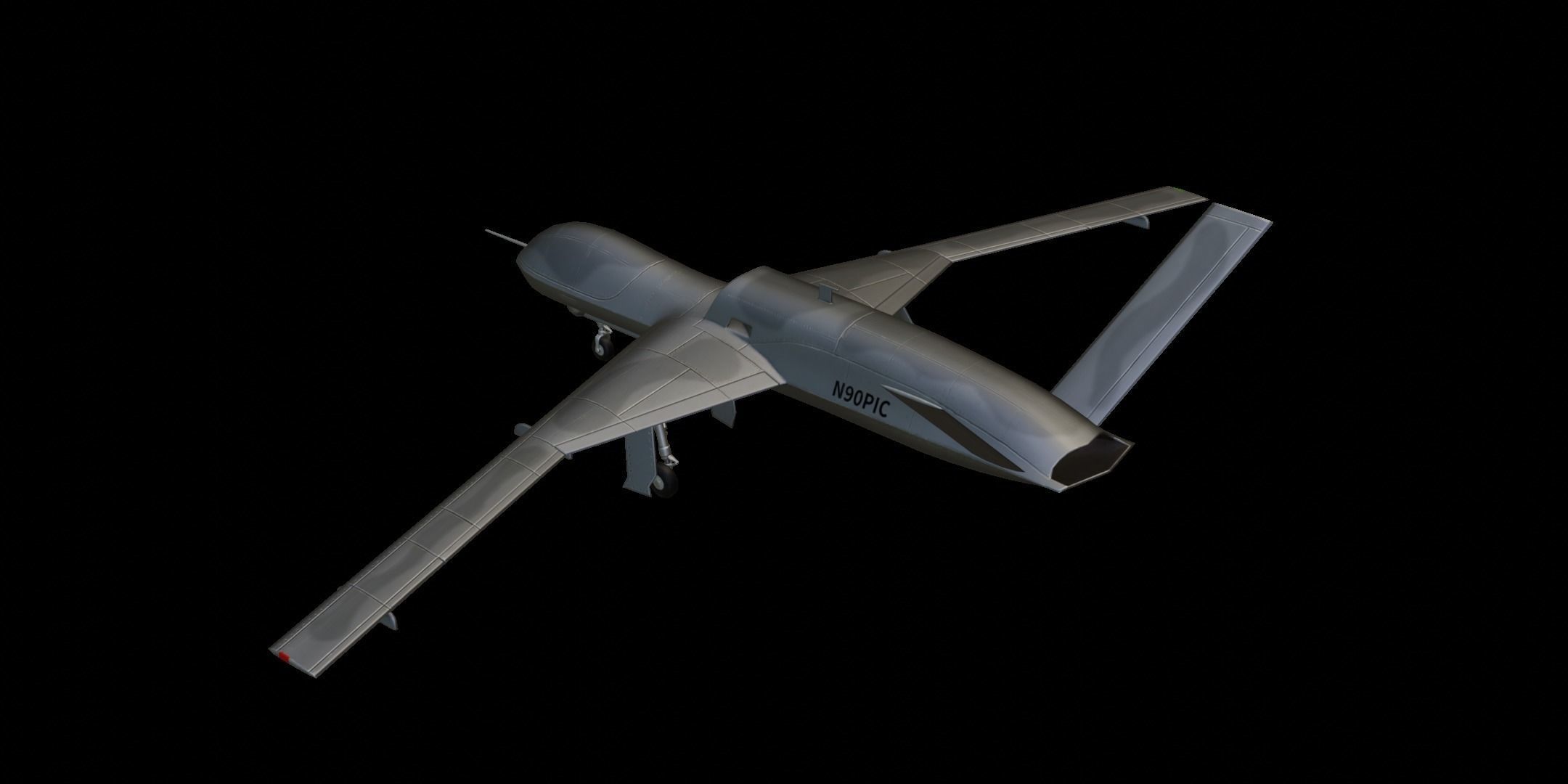 General Atomics MQ-20 Avenger Low-poly 3D model_3