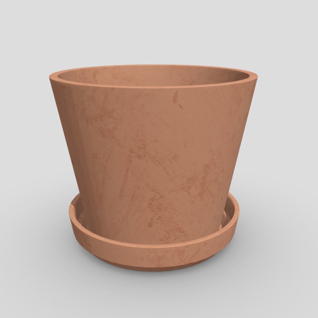 Plant Pot 2 Low-poly 3D model_9