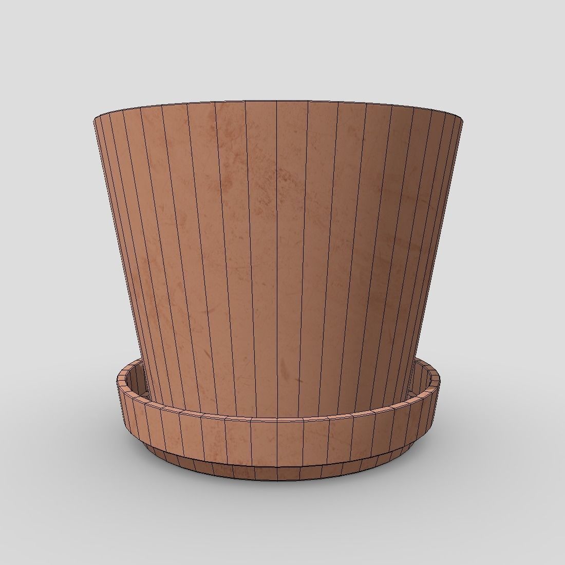 Plant Pot 2 Low-poly 3D model_4
