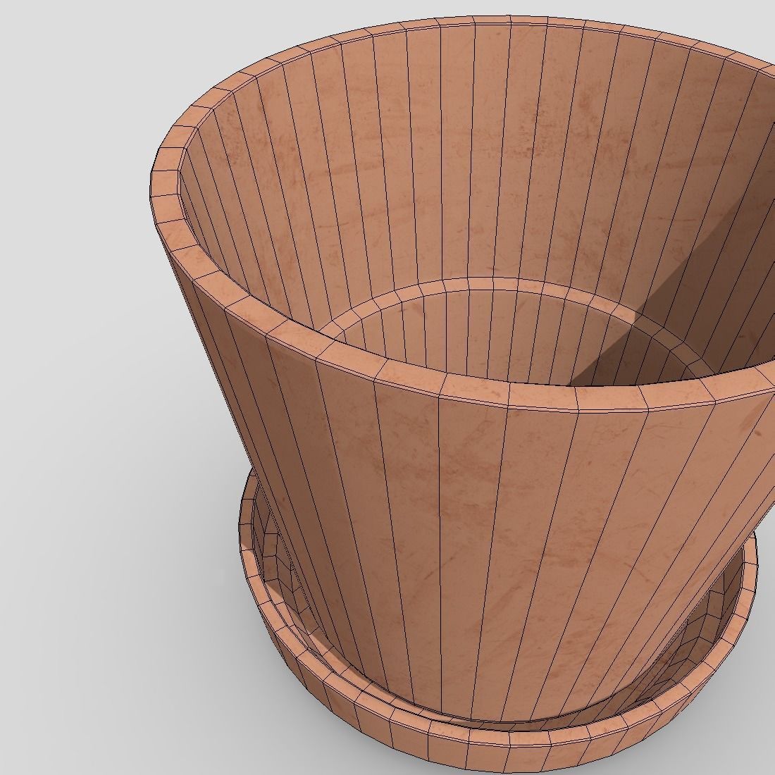 Plant Pot 2 Low-poly 3D model_14
