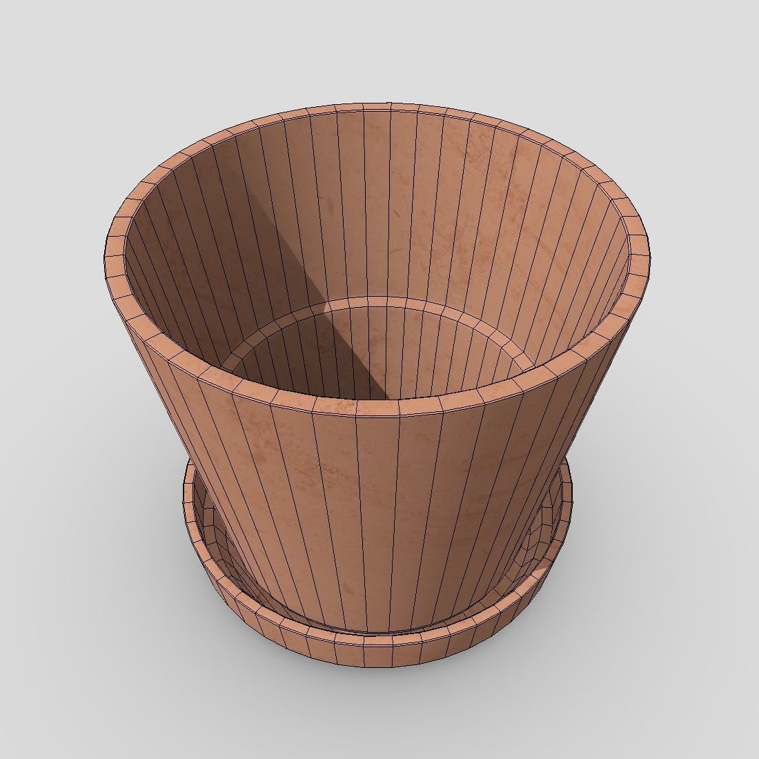 Plant Pot 2 Low-poly 3D model_6