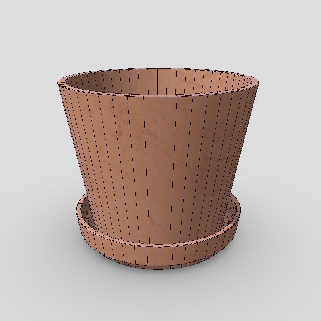 Plant Pot 2 Low-poly 3D model_2