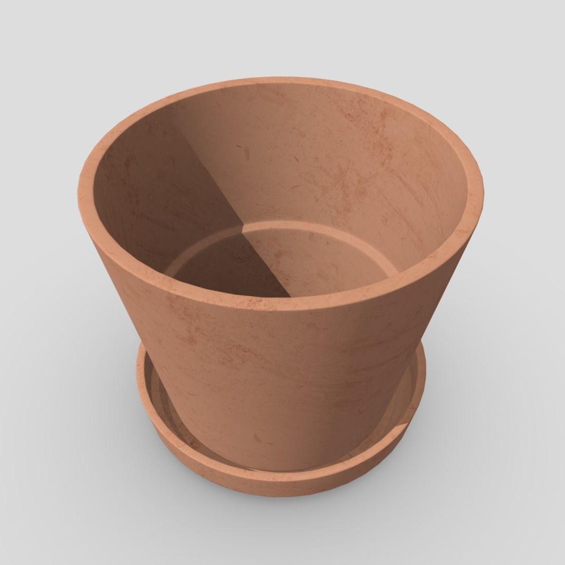 Plant Pot 2 Low-poly 3D model_5