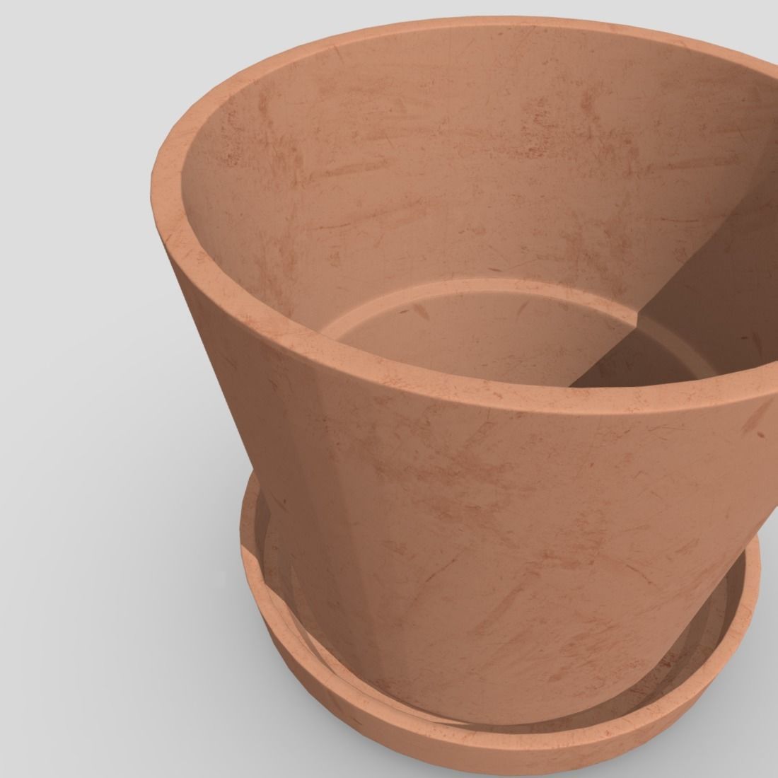 Plant Pot 2 Low-poly 3D model_13
