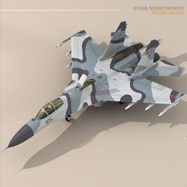 Su-27 Flanker 3D model_4