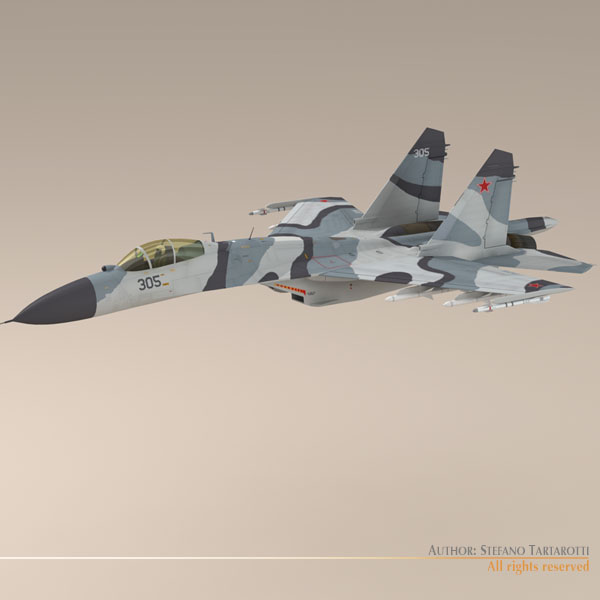 Su-27 Flanker 3D model_6