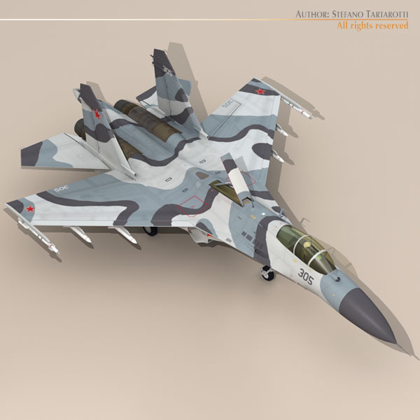 Su-27 Flanker 3D model_9