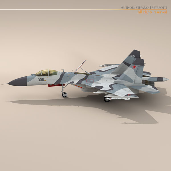 Su-27 Flanker 3D model_10