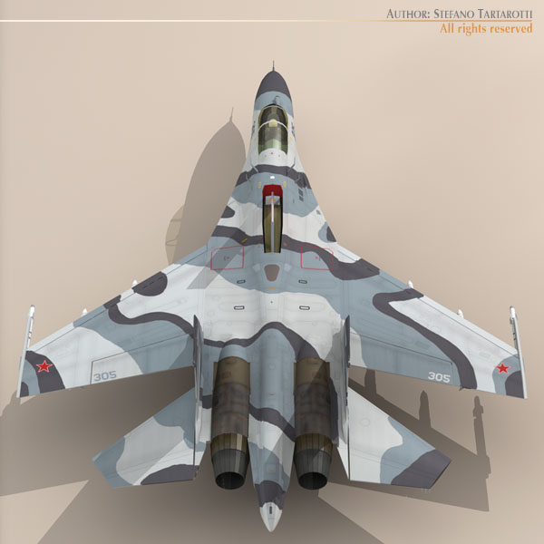 Su-27 Flanker 3D model_7