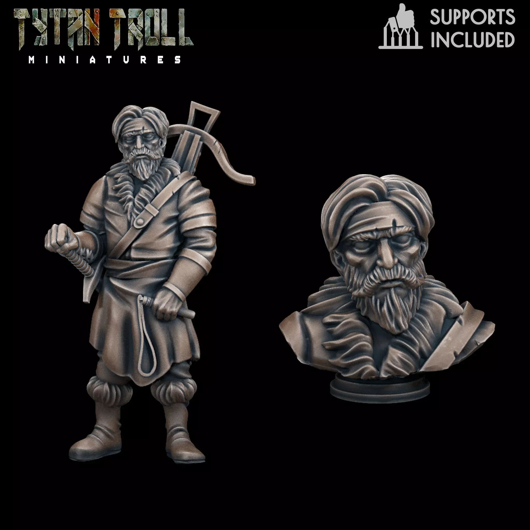 Curse of Strahd - Yevgeni Mini bust combo - Pre-Supported 3D print model_0
